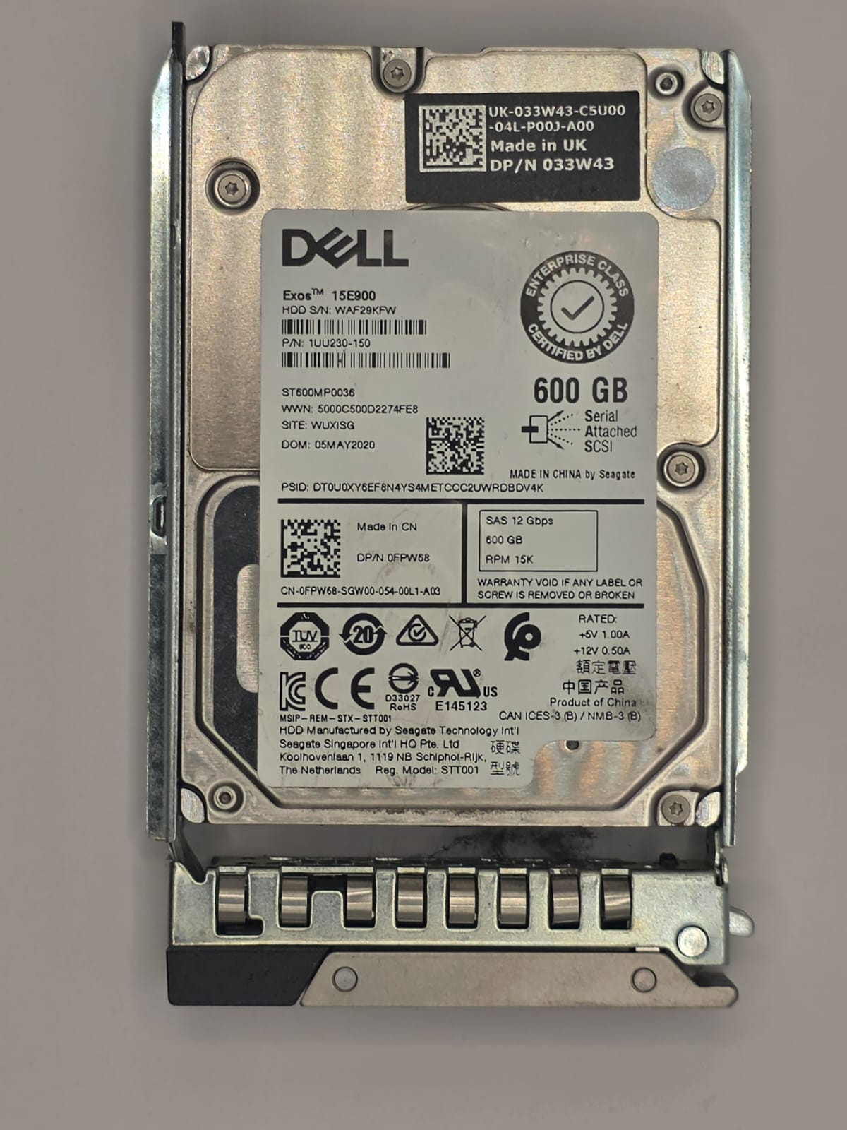 Dell Exos 15E900 600GB 15K RPM SAS HDD 2.5" — 1UU230-150